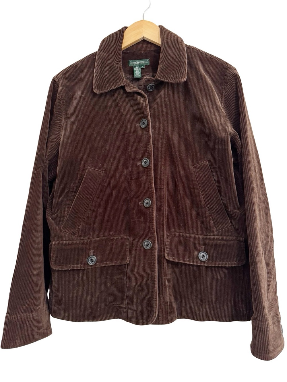 Vintage Ralph Lauren Cordury Lined Chore Jacket Brown Large